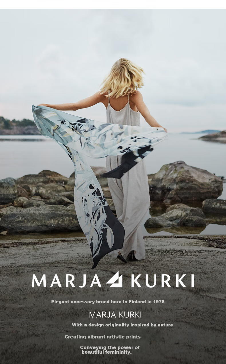 MARJA KURKI Mid-Autumn Festival Gift for Women's Mothers, Double-Sided Square Scarf, Mulberry Silk Shawl, Silk Scarf Gift Box Set, Autumn Persimmon Blue 15