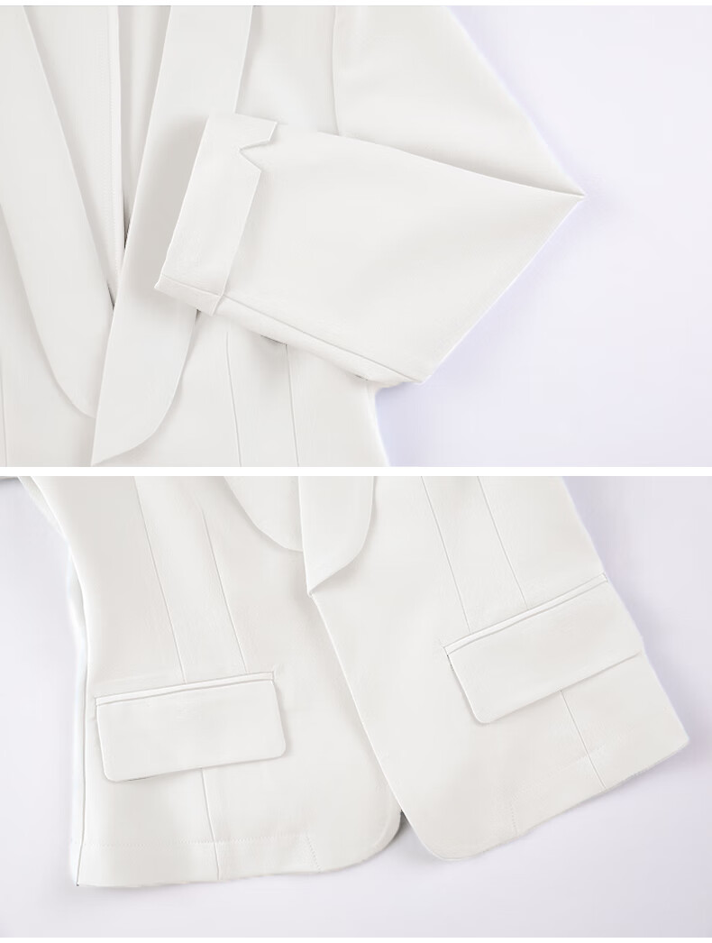 ROEYSHOUSE Women's Professional High-End Spring Suit Slim Fit Short Blazer 09363 White S 11