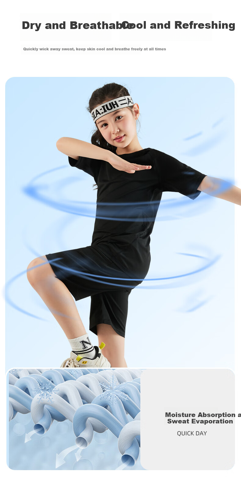 Fandimu [Children's Sports Set for Boys And Girls], Tight-Fitting Training Shirt, Running Suit, Youth Sportswear, Fitness Wear, Badminton Outfit 5