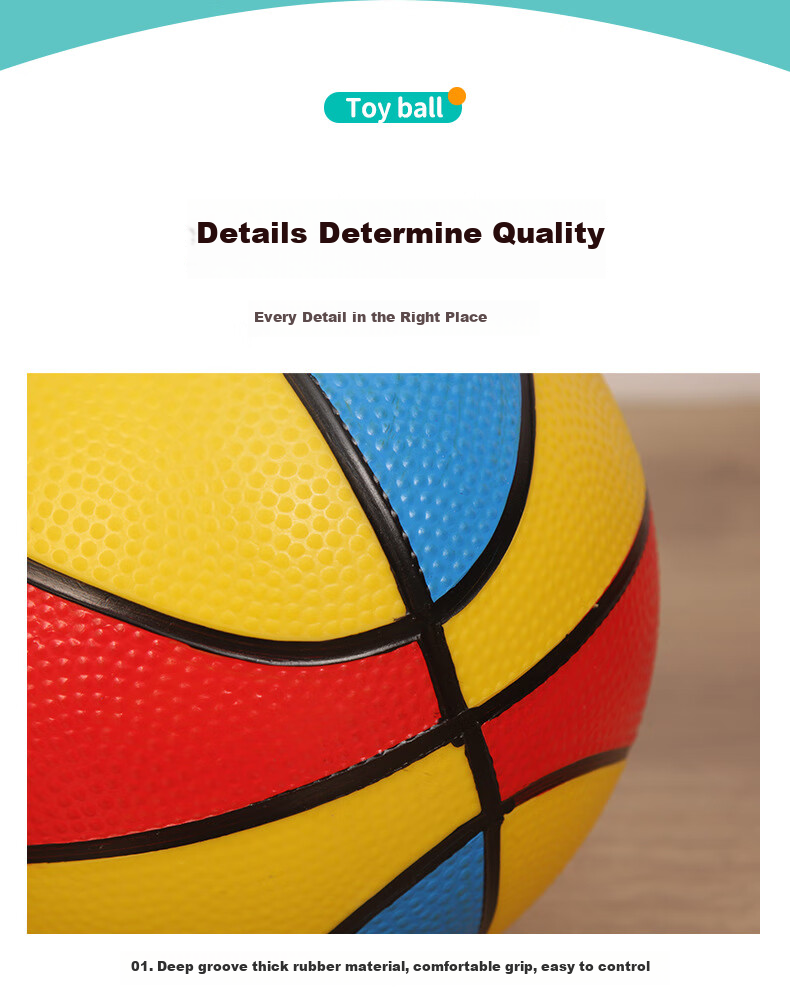 Babamama Ball for Children Aged 1-3, Toy Ball, Small Basketball, Soccer Ball, Baby Soft Ball, Infant Inflatable Bouncy Ball, Pat Ball 6