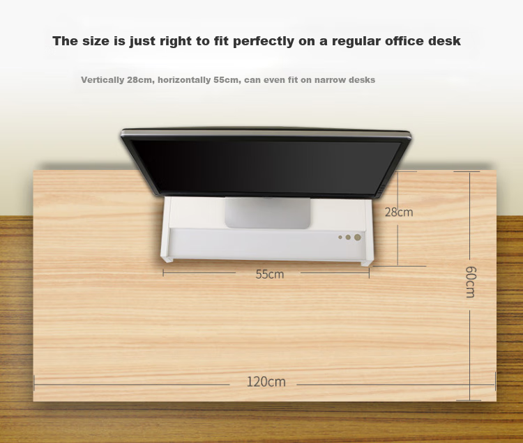ECOLA Computer Monitor Riser Stand, Desktop Screen Double-Layer Bracket, Office Desk Organizer Shelf, Storage Rack, VT01WT, White 13
