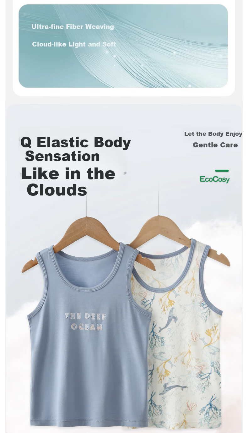LangSha Children's Tank Top, Summer Boys Sleeveless T-Shirt, Thin Breathable Loungewear Top, Big Boys' Air Conditioning Wear Pajamas 6