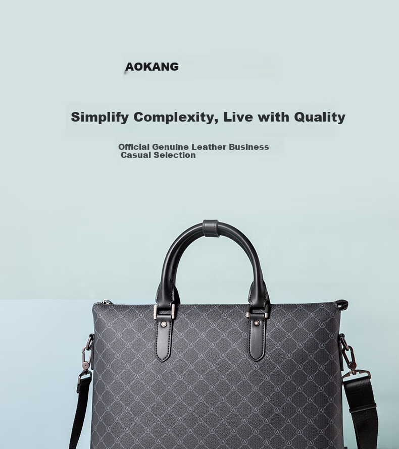 Aokang Business Briefcase, Large Capacity Handheld Laptop Bag for Men, Shoulder Crossbody Bag, Birthday Gift for Husband 1