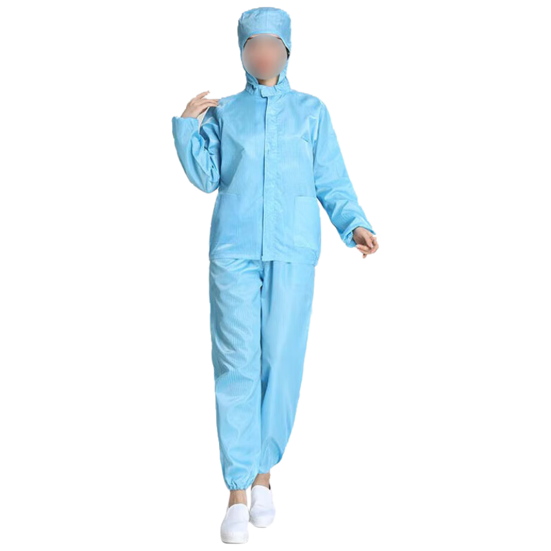 Yigongding Anti-Static Coverall Hooded Dust-Free Suit Workwear Protective Clothing Blue XL