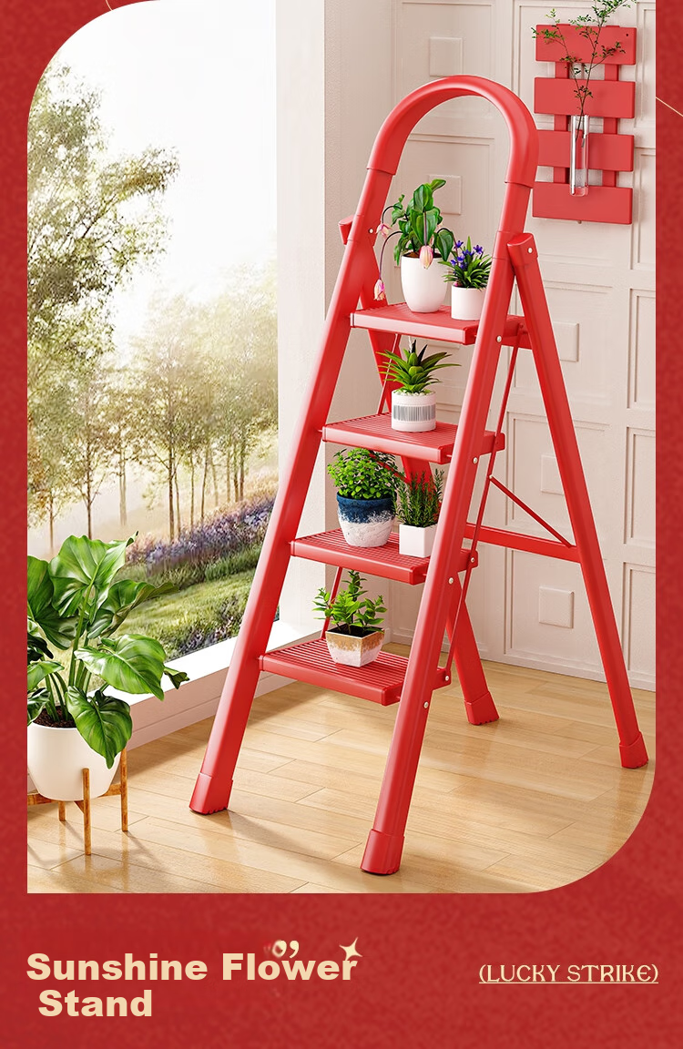 Xinzhu Folding Ladder for Home Use, A-Frame Ladder, Extendable Thickened Indoor Multi-Functional Ladder, Climbing Ladder, Five-Step Ladder 14
