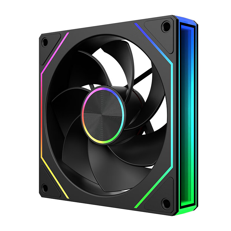 Jingpinlu Jingjing 8Pro Upgraded Version Star Ring, ARGB Black Reverse Fan, Case Cooling 12CM Fan, Synchronized with RGB Light, 5V 3-Pin ARGB PWM Temperature-Controlled Speed Adjustment