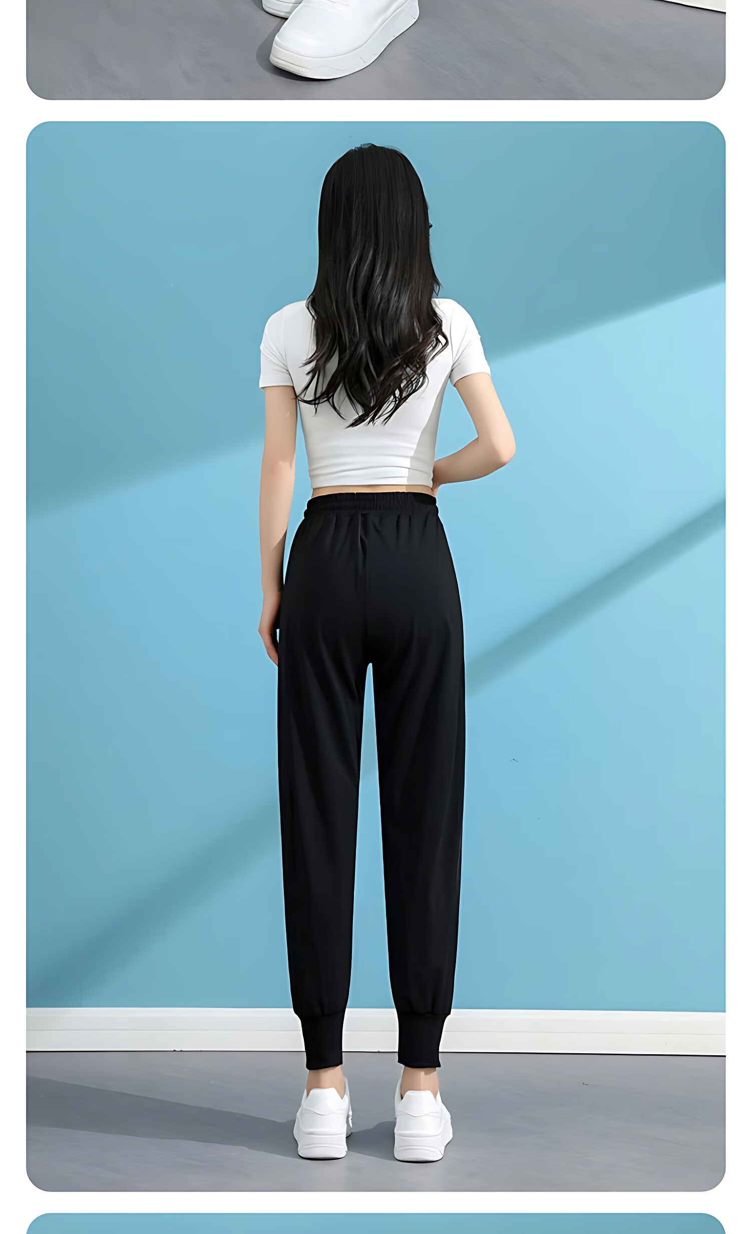 LangSha Ice Silk Sports Pants for Women, Summer Lightweight Loose Casual Pants, Harem Joggers, Black Slimming Quick-Dry Women's Trousers 15