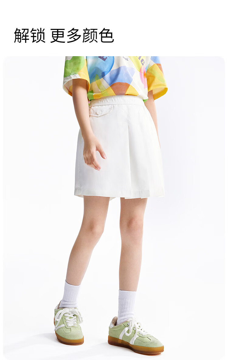Annil Girls' Pleated Skort, Summer 2025 New Style, Casual Sweet Fashionable Black Short Skort 5