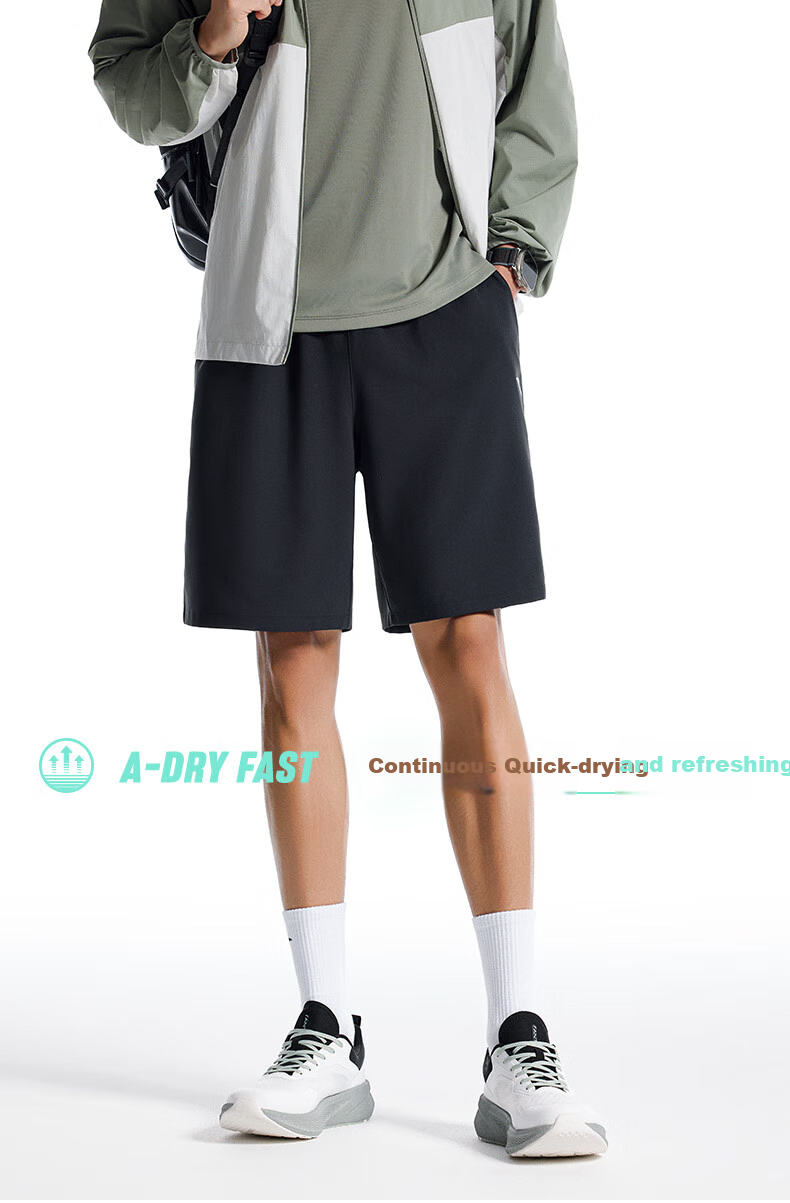 Anta Quick-Dry Woven Hiking Sports Shorts for Men Summer Moisture-Wicking Breathable Running Mountaineering Lightweight Five-Point Pants 1