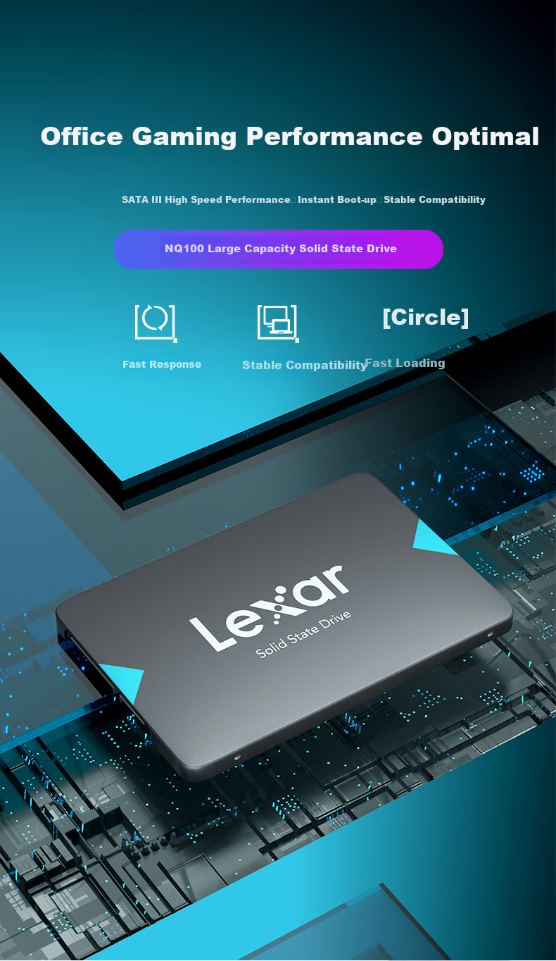Lexar NQ100 Series, 1TB 2.5-Inch SATA3.0 Interface, High-Capacity SSD Solid State Drive, Read Speed 550MB/s, Efficient for Office And Gaming, Upgraded Choice 2
