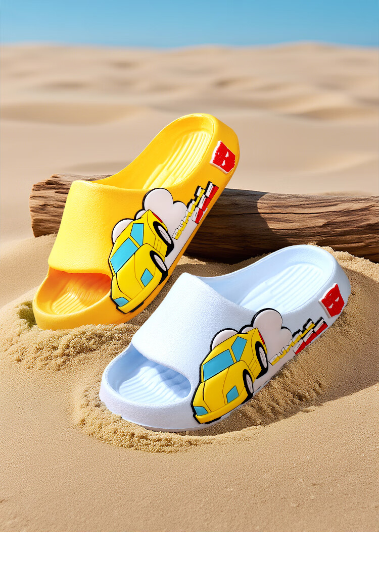 Transformers Children's Slippers for Boys, Summer Style, Non-Slip Soft-Soled Sandals for Toddlers And Older Kids, Yellow, Size 180 7