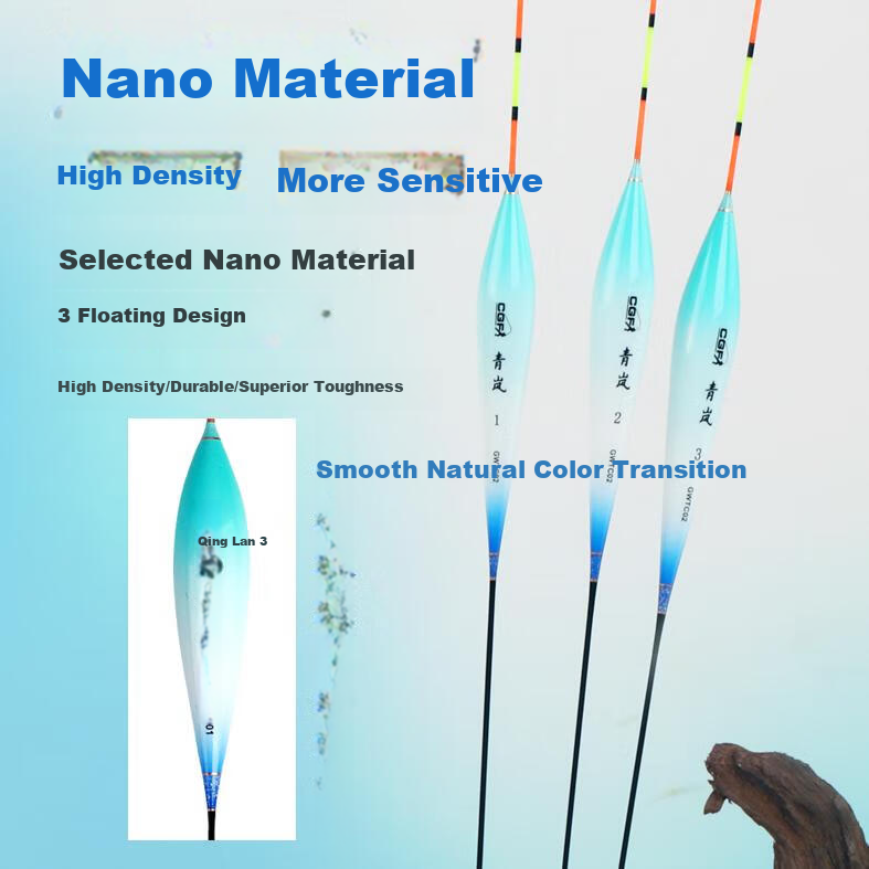 GW 03 Qinglan Fishing Float, Size 3 Float, Nano Buoy with Thickened Tail, Eye-Catching And Sensitive Fishing Float, Crucian Carp And Carp Float, Fishing Tackle 1