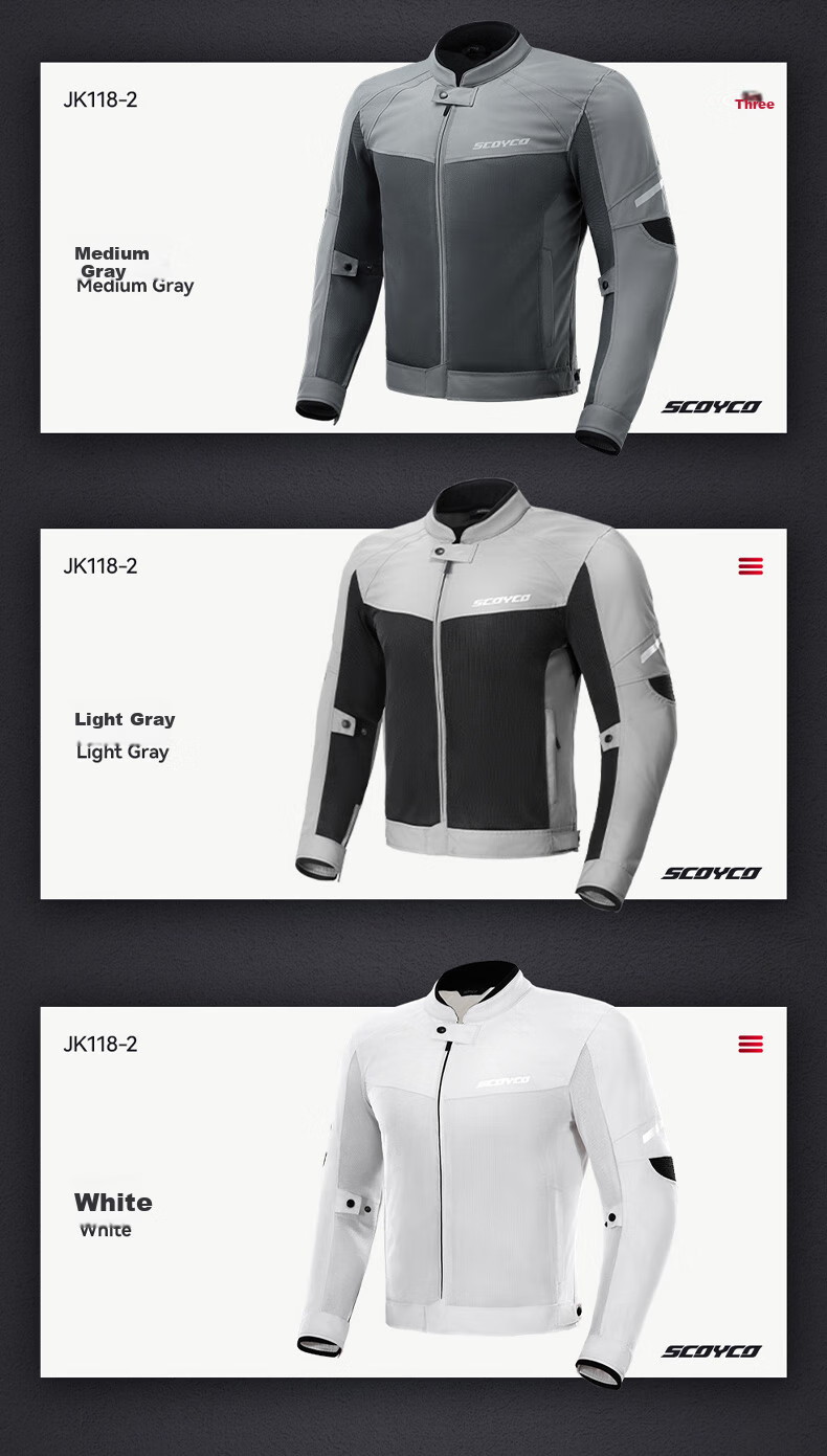 SCOYCO Motorcycle Summer Riding Suit, CE Protective Anti-Fall Motorcycle Jacket, Ventilated Breathable All-Season Daily Commute Motorbike Gear 19