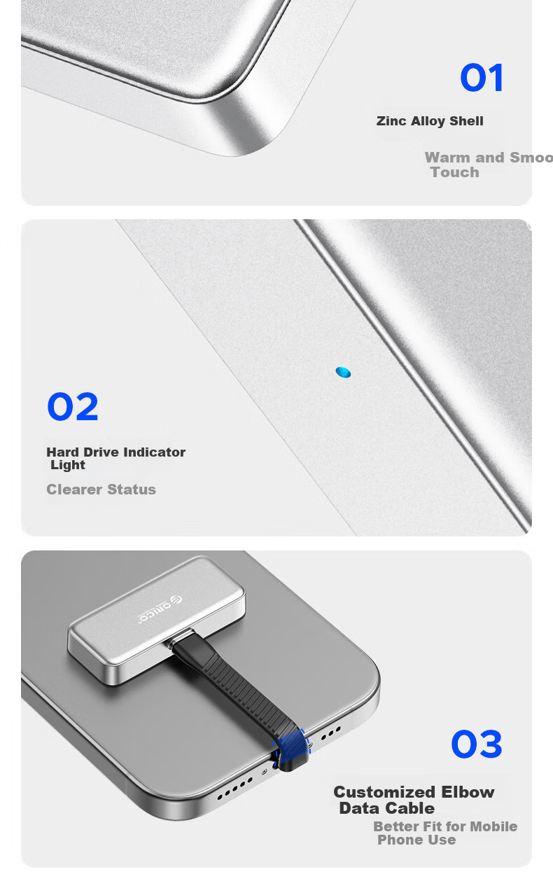 ORICO 512GB Magnetic Portable SSD BookDrive Compatible with MacBook Pro Laptop, IPhone 17/16 Apple Phone PD Power Supply 1050MB/s P10PLUS 13