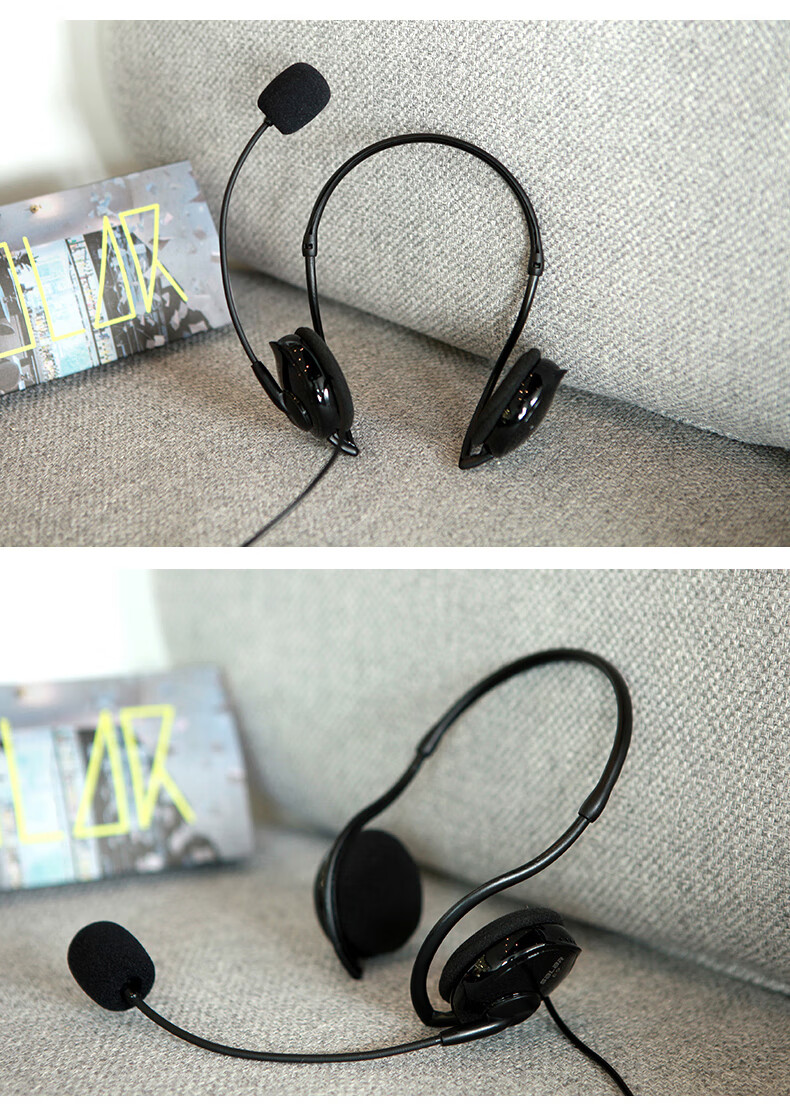 Dianyin L7 Over-Ear Headset Business Office Call Center Telemarketing Noise-Cancelling Customer Service Headphones for Online Classes Meetings Telemarketing USB Interface for PC Laptop 1