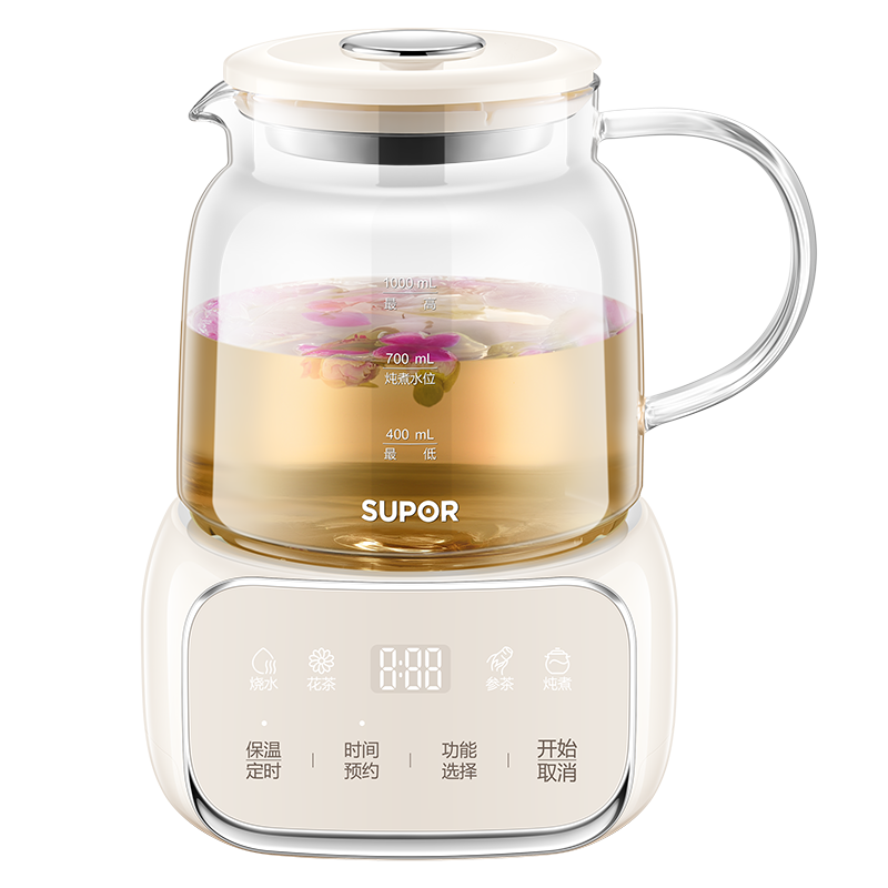 SUPOR Health Kettle Full Glass 0 Glue 1L Electric Tea Kettle Temperature Control Office Home SW-10Y05QA