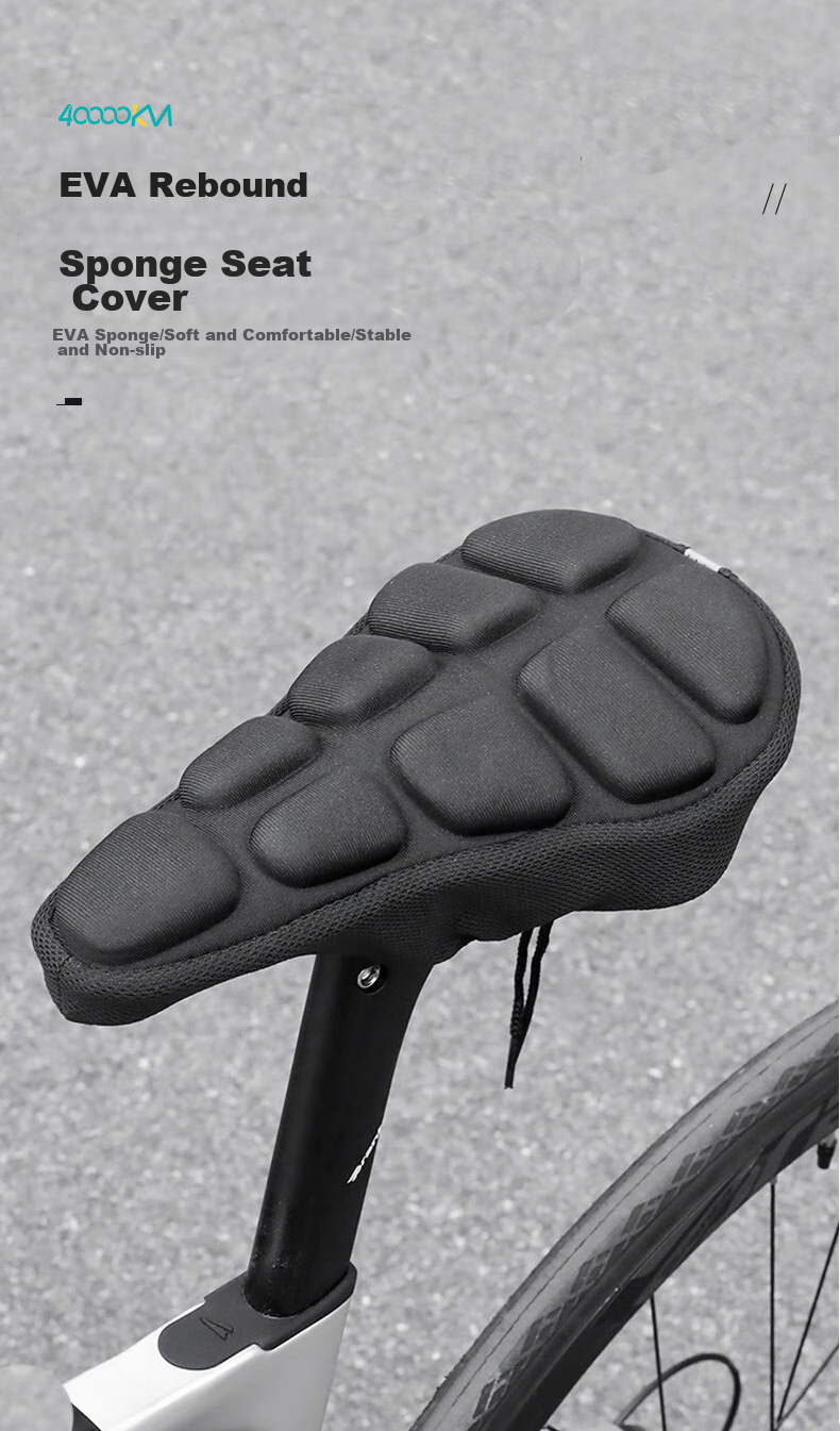 Siwangongli Bicycle Seat Cover, Road Bike Shock-Absorbing Reflective EVA Seat Cover, Mountain Bike Riding Saddle Accessory 1