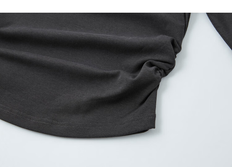 DME "Skin-friendly Cotton Ammonia" Autumn Design Color-blocking Letter Embroidery Round Neck Long Sleeve Petite Elegant Women's T-shirt 9