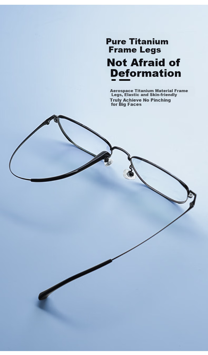 VGO Blue Light Blocking And Radiation Protection Glasses for Men And Women, Titanium Frame Non-Prescription Protective Eyewear, Myopia Glasses Frame 10077 Rose Gold 2