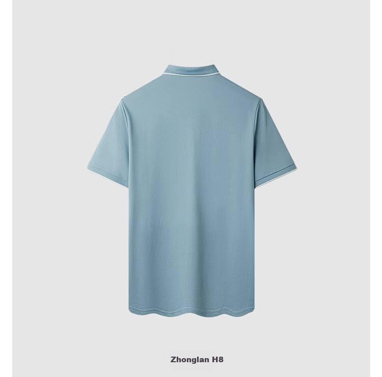 HLA Short-Sleeve Polo Shirt for Men, Light Business Fashion Cool-Feeling Printed Short-Sleeve for Summer 8