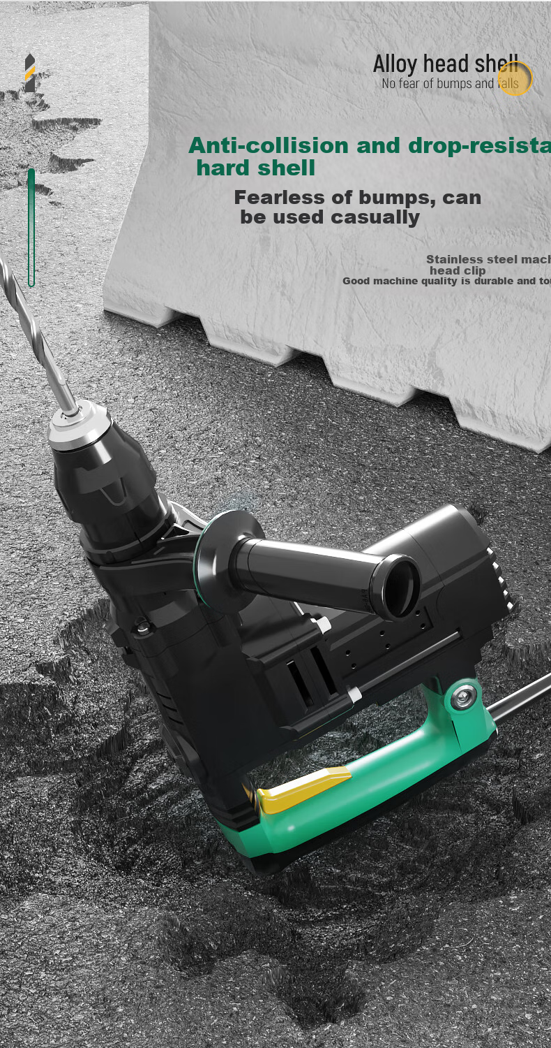 Shida (SATA) Electric Hammer, Pickaxe, Drill, Multi-Functional Impact Drill, Concrete Industrial Grade High-Power D05733 Standard 4