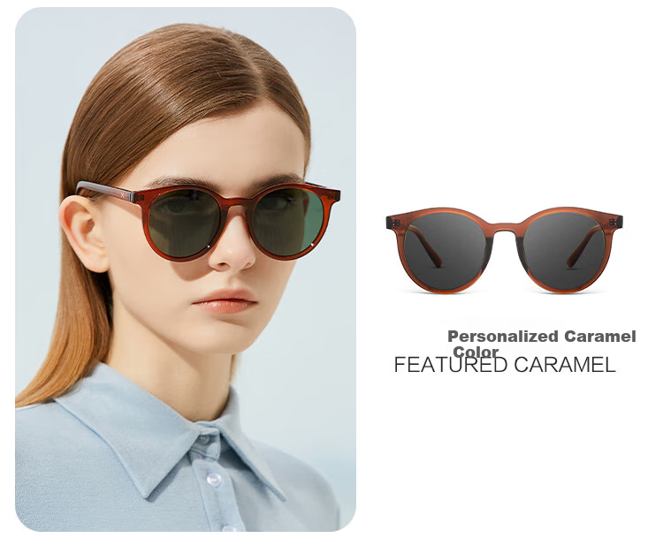LOHO 2026 New Polarized Sunglasses for Women, Round Frame Driving Sunglasses, UV Protection Eyewear, Trendy Face-Slimming Hiking Glasses 5