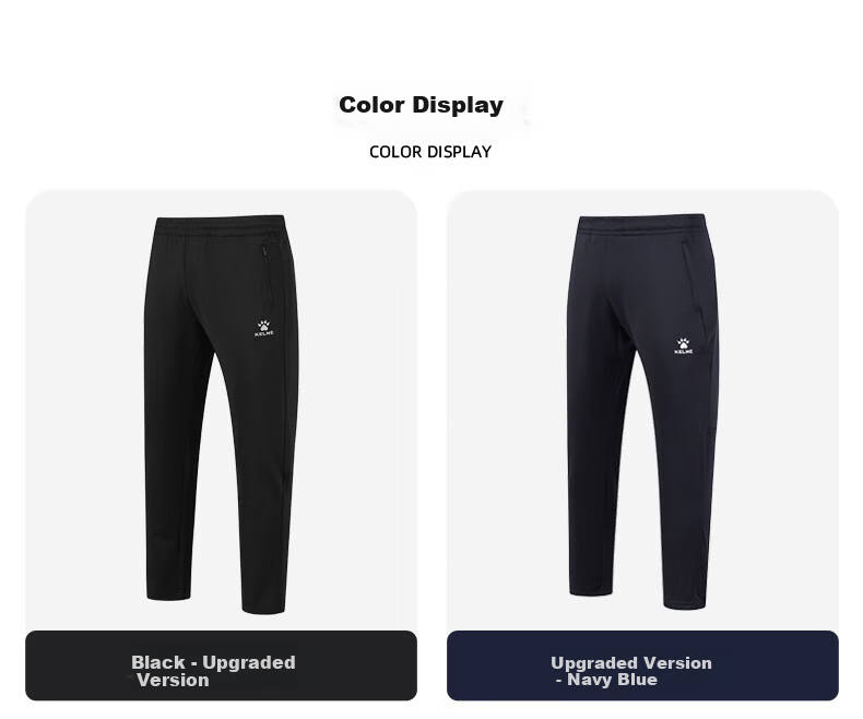 KELME Men's Sports Pants for Spring And Autumn, Knitted Soccer Tapered Pants, Casual Training Slim-Fit Long Pants, Black, Size S 12