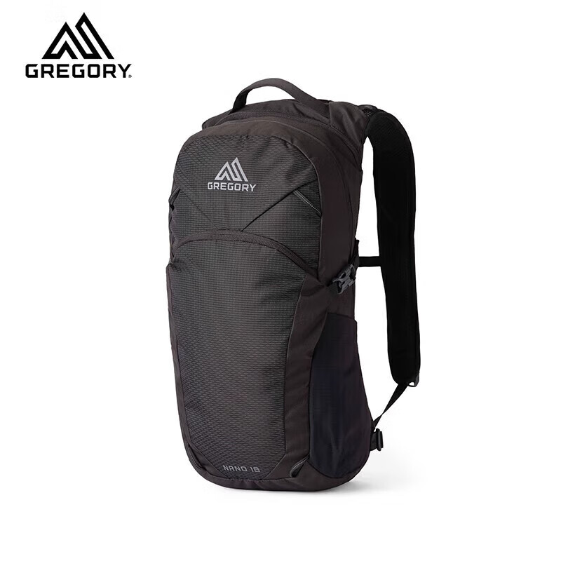 GREGORY Nano Hummingbird 18L Outdoor Backpack, Hiking And Mountaineering Bag, Double Shoulder Pack, Black, 18L