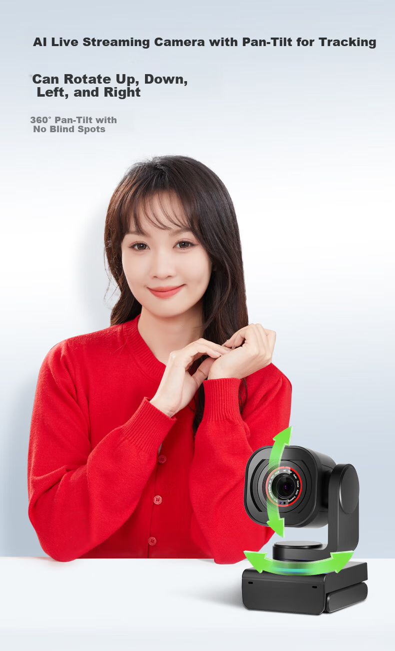 CreHiVi Mi Mou 2 4K Ultra HD AI Live Streaming Camera with Smart Pan-Tilt Tracking for E-Commerce Live Streaming, Entertainment, Meetings And Online Classes 7