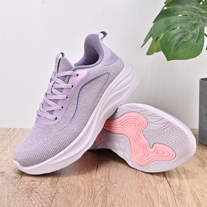 Zulijian Women's Elderly Shoes Non-Slip Comfortable Mom Shoes Middle-Aged Soft Sole Lightweight Walking Shoes 9132 Purple Size 37