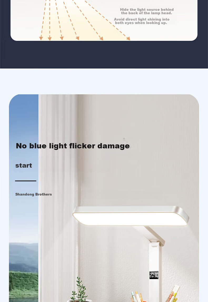 Jingqian Desk Lamp with Eye Protection, Full Spectrum Reading Light for Children And Students, Rechargeable Lamp for Study And Writing, Suitable for Dormitory And Desk Use 15
