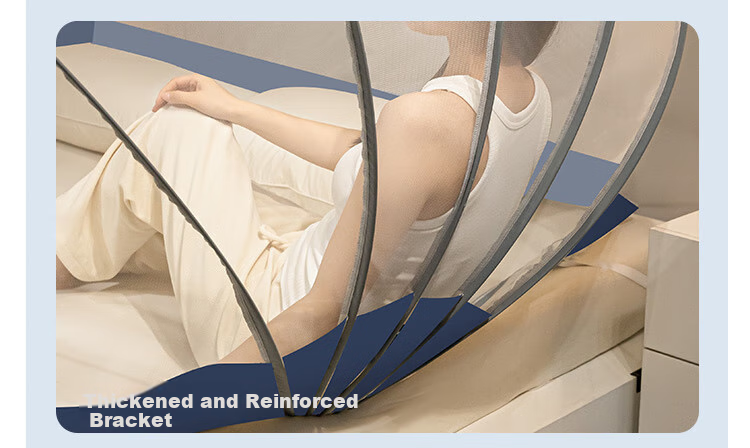 MINISO Mongolian Yurt Mosquito Net, No Installation Required, Foldable And Easy to Store, 135*190*150cm, for Home Use with 1.5-Meter Bed 10