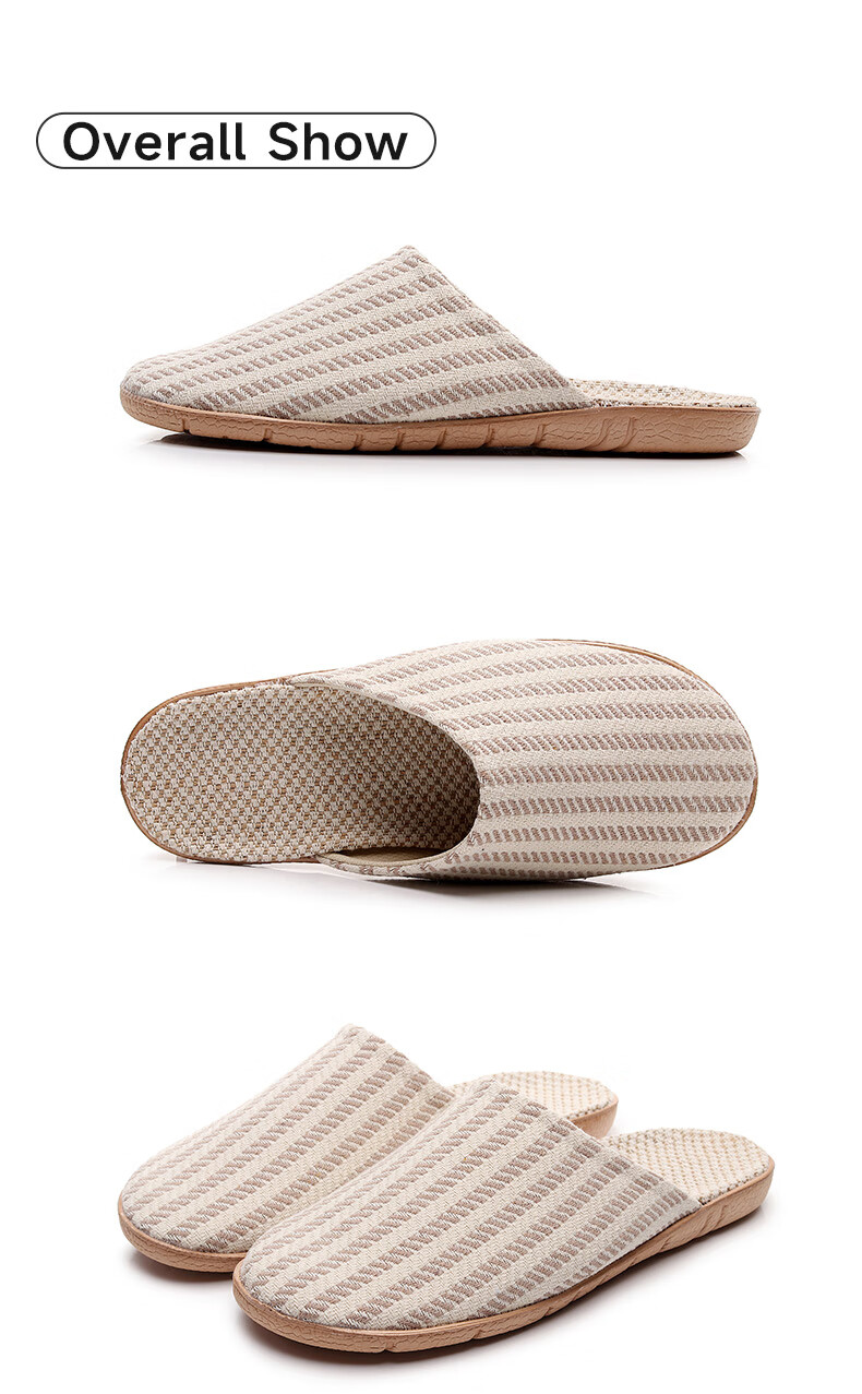Hengyuanxiang Linen Slippers for Men And Women, Couples' Home Use Non-Slip Indoor Casual Cotton And Linen Floor Sandals Summer Black Size 40-41 2