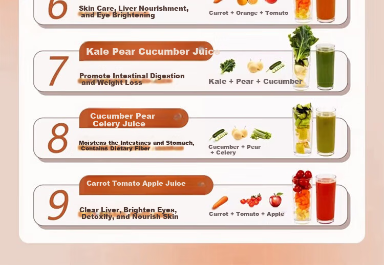 Beiouwolang Juicer, Home Use 156mm Extra-Large Diameter Electric Fruit And Vegetable Juicer with Pulp Separation, Fresh-Pressed Fruit And Vegetable Juicing Machine without Cutting Fruits And Vegetables J1 29