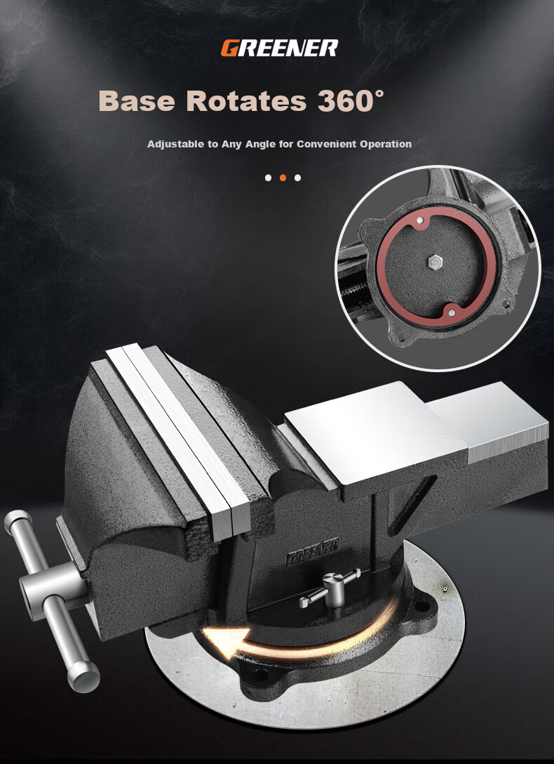GREENER Heavy-Duty Bench Vise Workbench Multi-Functional Household Small Vise Table Industrial-Grade Flat-Jaw Clamp 8