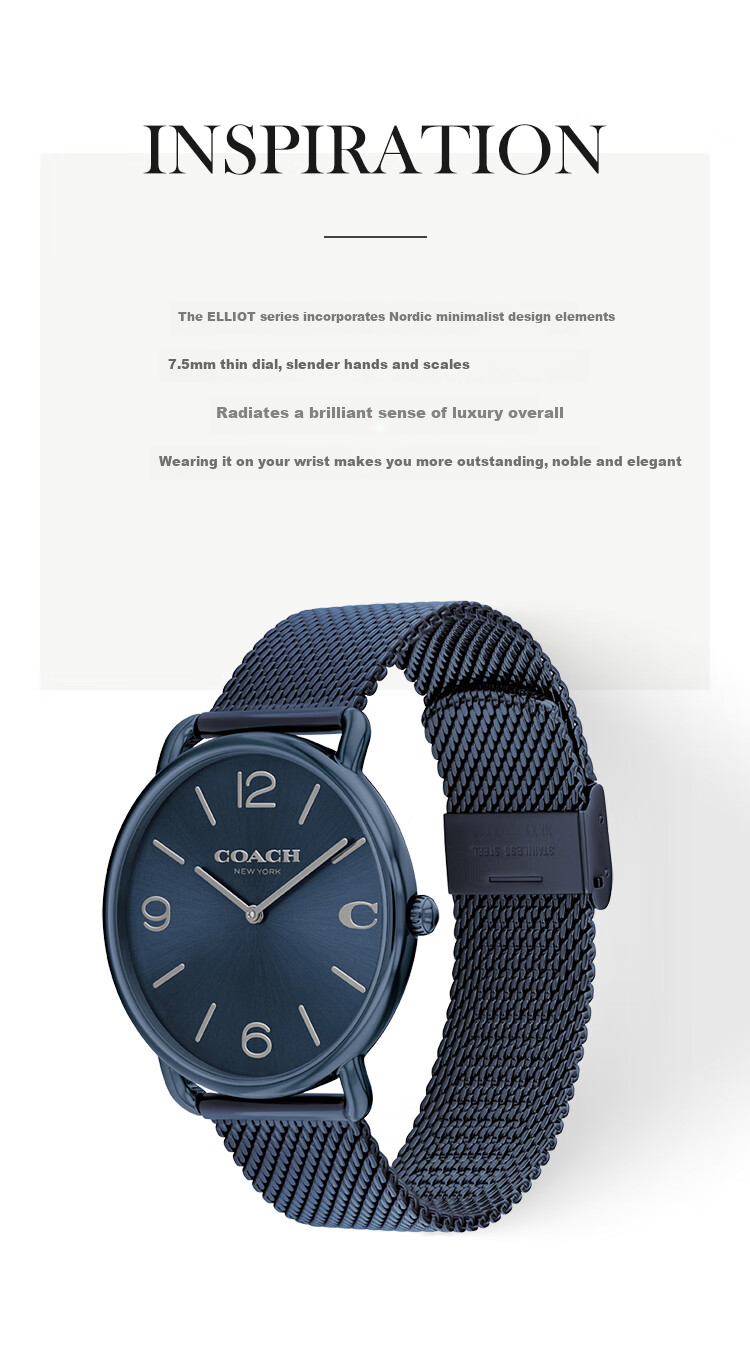 COACH ELLIOT Series Steel Band Quartz Men's Watch 14602650, Recommended by Kong Xue'er, Gift/giving 2