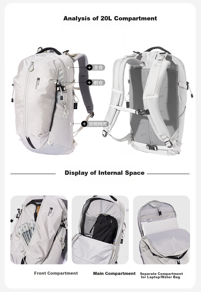 MOBIGARDEN Xiangchuan 2D Day Hiking Backpack, Outdoor Mountaineering Bag, Travel Backpack, NX24664015, Night Black 9