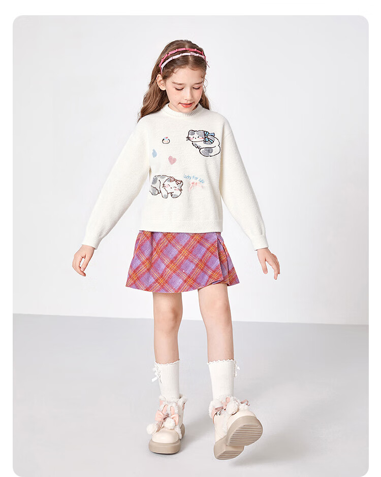 BALABALA balaOne Girls' Sweater Children's Winter 2025 Fashionable Knitwear for Toddlers 208425103005 5