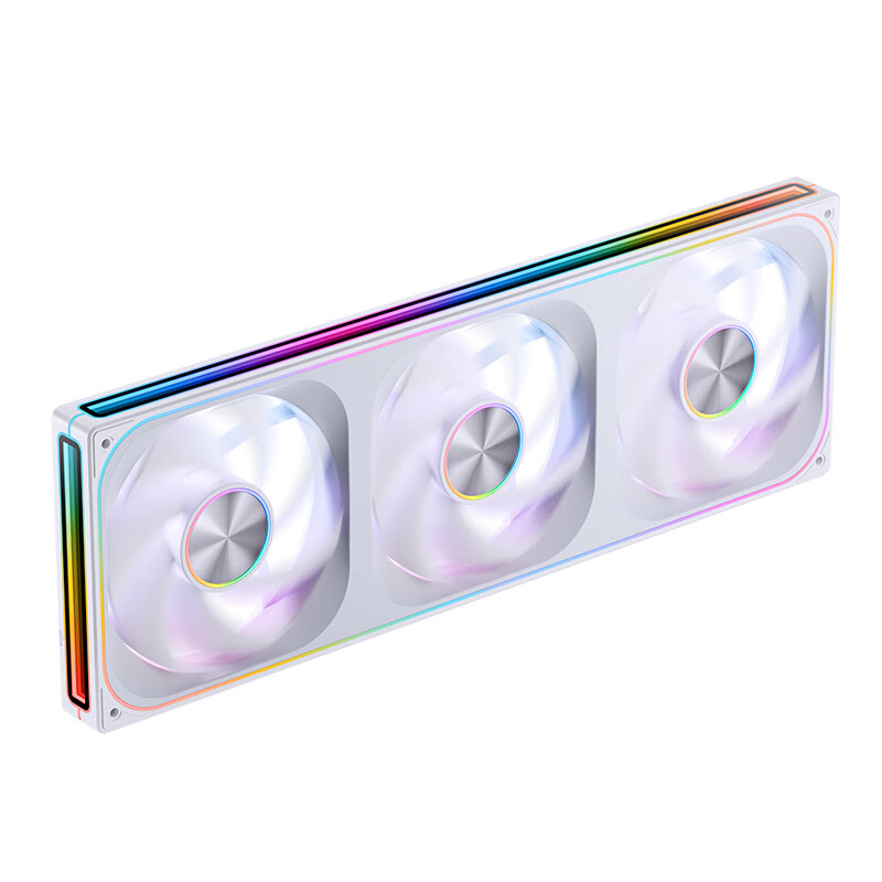 JONSBO ZA-420W ARGB Version White, 14CM*3 Case Fan (Four-Sided Integrated Mirror Effect/3-In/Replaceable Fan/PWM Male And Female Headers)