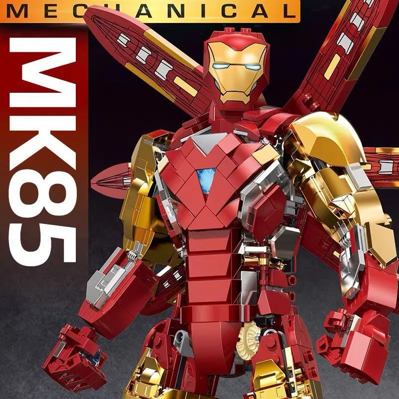 Конструктор Lianhechuangxiang "Железный Человек MK85" (светящаяся версия, 1339+ деталей), для детей от 6 лет, сборная модель робота