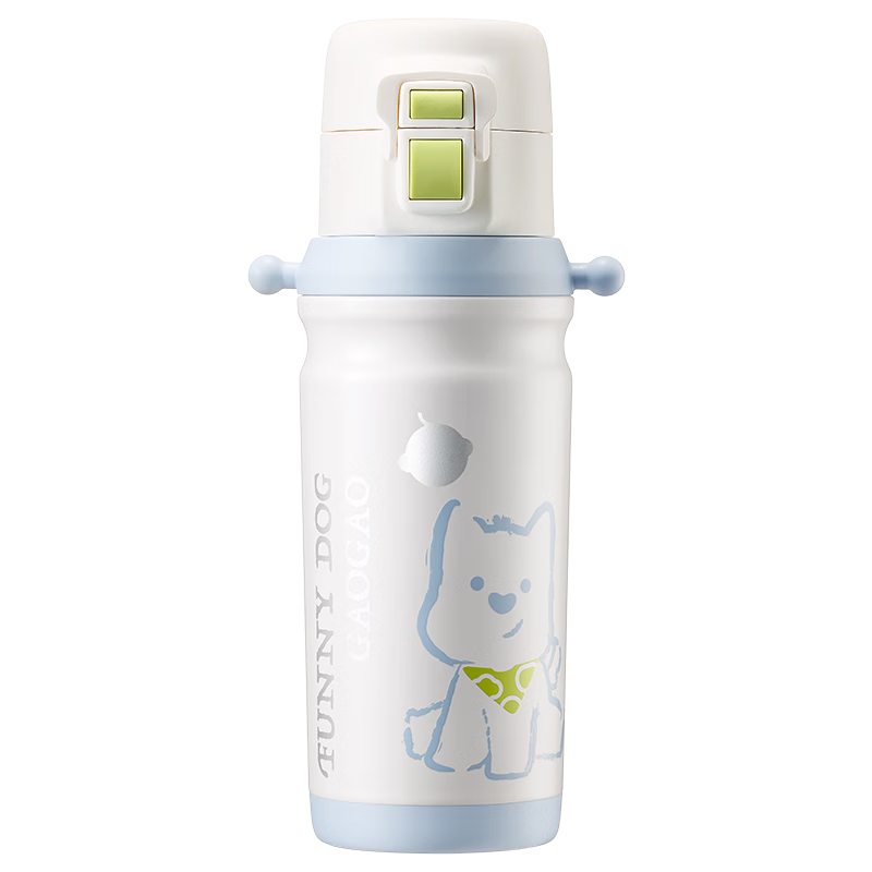 Babycare Children's Insulated Cup for Elementary School Students, Water Bottle for School Use, Direct Drinking Straw Cup, 316L Stainless Steel Dual-Use White 500ml