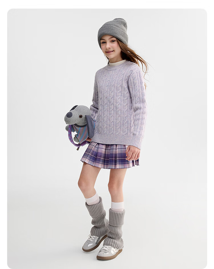 Balabala BalaOne Kids Sweater Boys Girls 2025 Winter Cable Knit Pullover 208425103211 4