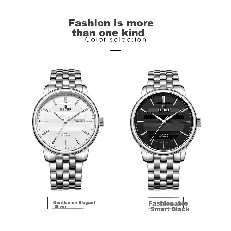 EBOHR Men's Watch, Master Series Waterproof Business Mechanical Wristwatch for Men, Birthday And Holiday Gift, 36501418 12