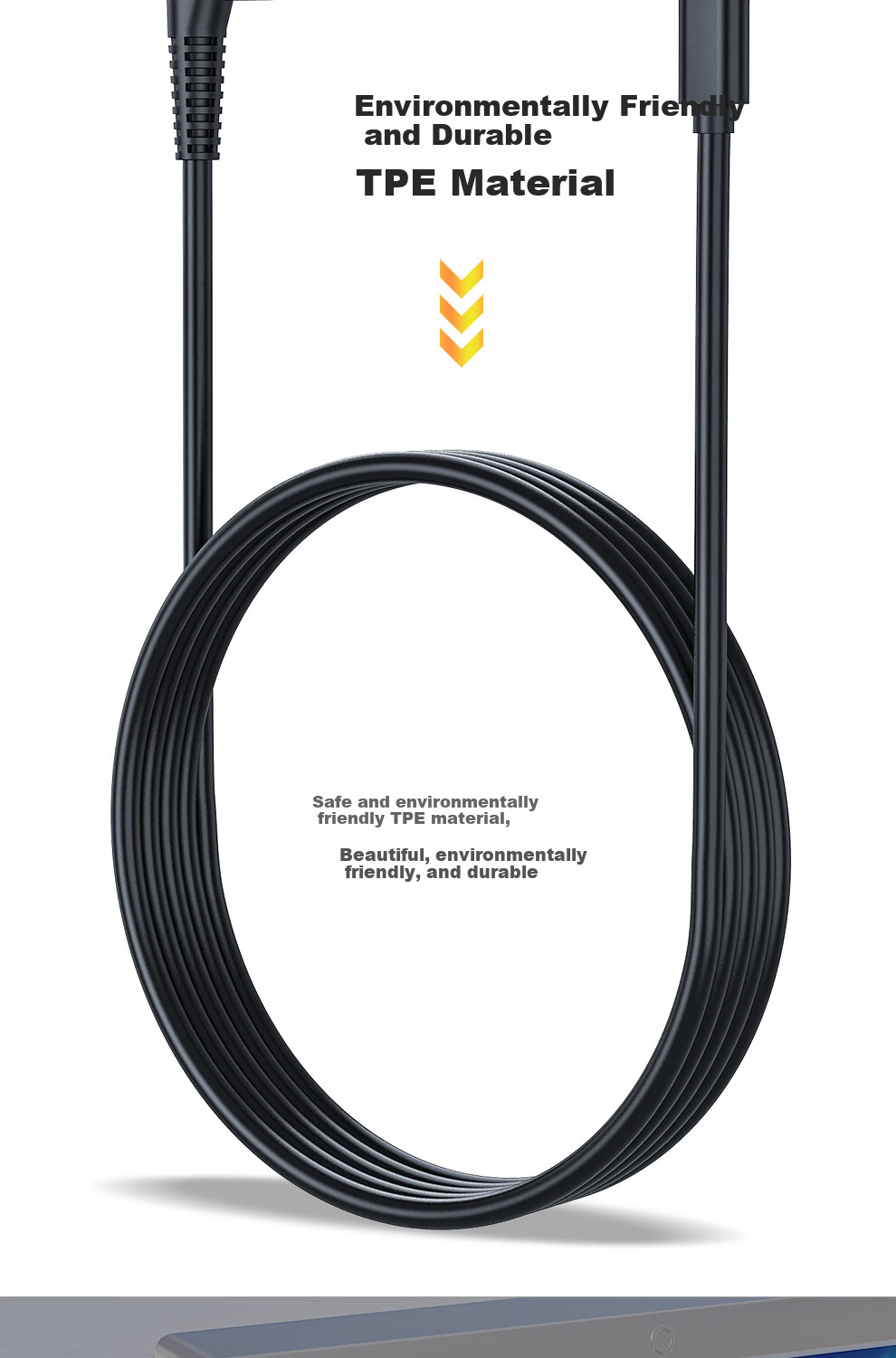 Delippo Deceptive Cable 65W Computer Power Cord, 19.5V 3.33A Thin Port, Suitable for Xiaomi Laptop RedmiBook 13/14 TM1802-AD 5