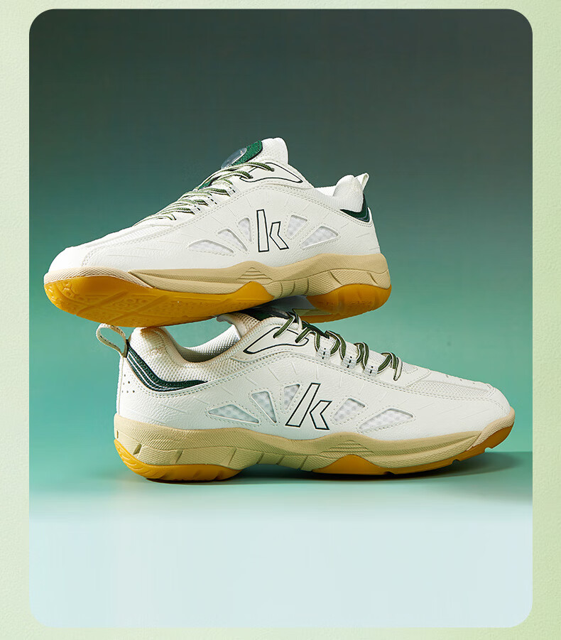 KAWASAKI Badminton Shoes for Men And Women, Shock-Absorbing Wear-Resistant Sports Shoes Panda B3327 Avocado Green Size 39 14