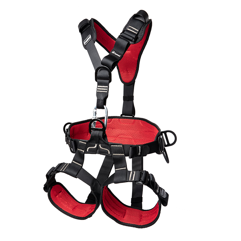 Kanle Five-Point Safety Harness for Outdoor High-Altitude Work, Air Conditioning Installation Full Body Safety Belt Fall Protection Cushion Pack, Safety Harness + 1.8m Double Large Hooks + Cushion Pack