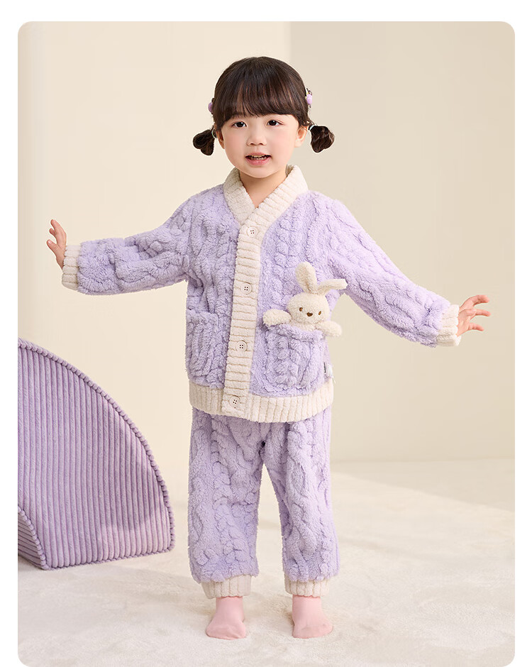 Balabala BalaOne Kids Homewear Set Boys Girls 2025 Winter Coral Fleece Warm 208425171206 6