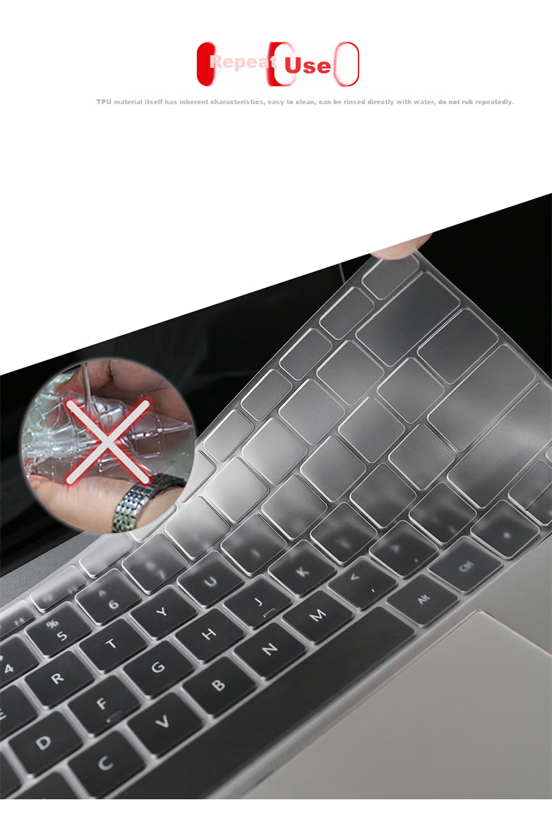 Jiasu Keyboard Cover for Huawei MateBook 13, 13-Inch Laptop Keyboard Protector, Dustproof, Waterproof, High Transparency, Thin, Protective Film for Keyboard 2