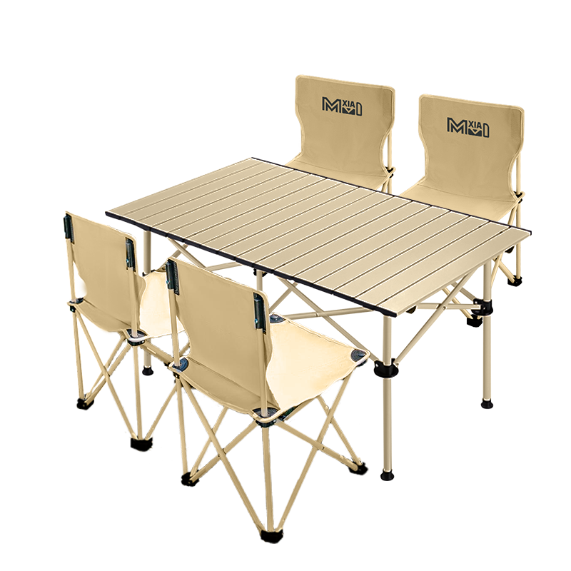 Xiaomo Outdoor Table And Chairs Set, Folding Camping Table And Chairs Kit, Portable Camping Equipment for Picnic And Outdoor Dining, One Table with Four Chairs
