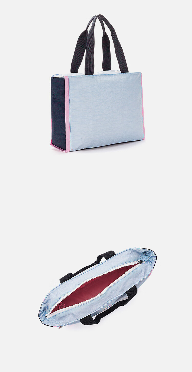 Kaplin NALO Powder Blue and White Spliced Tote Bag Birthday Gift 6